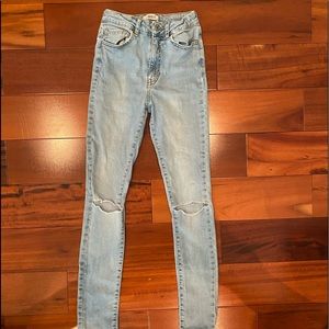 Forever 21 Ripped Light Blue Jeans